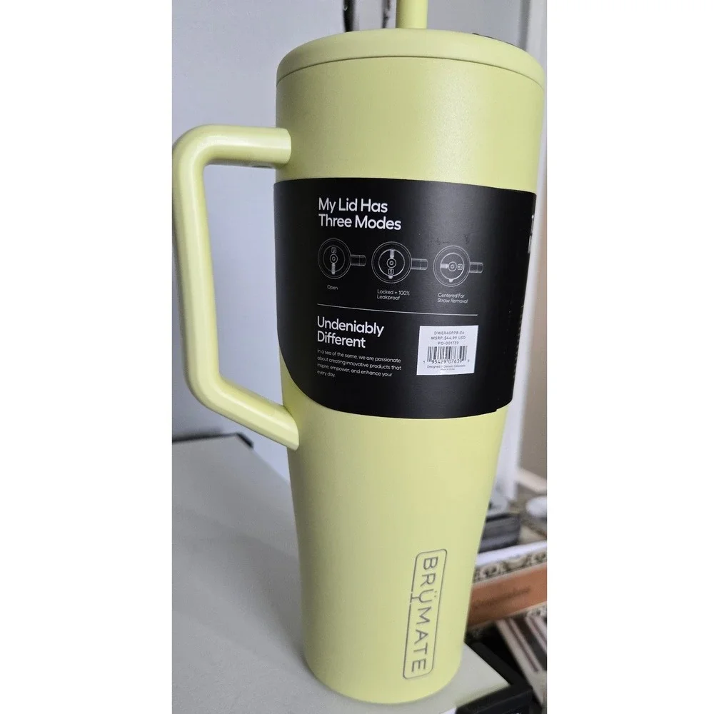 Brumate Era 40oz Tumbler Leakproof Lid Stainless Steel Straw Chartreuse Green